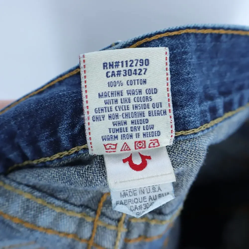 TRUE RELIGION Straight Leg Jeans Blue Vintage Y2k Medium Wash Men's 36